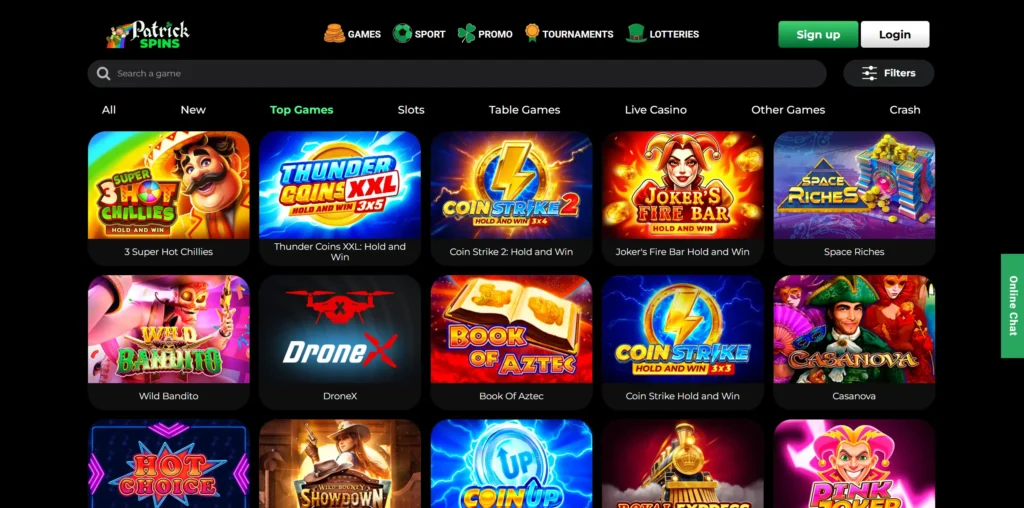 Patrick Spins game selection.