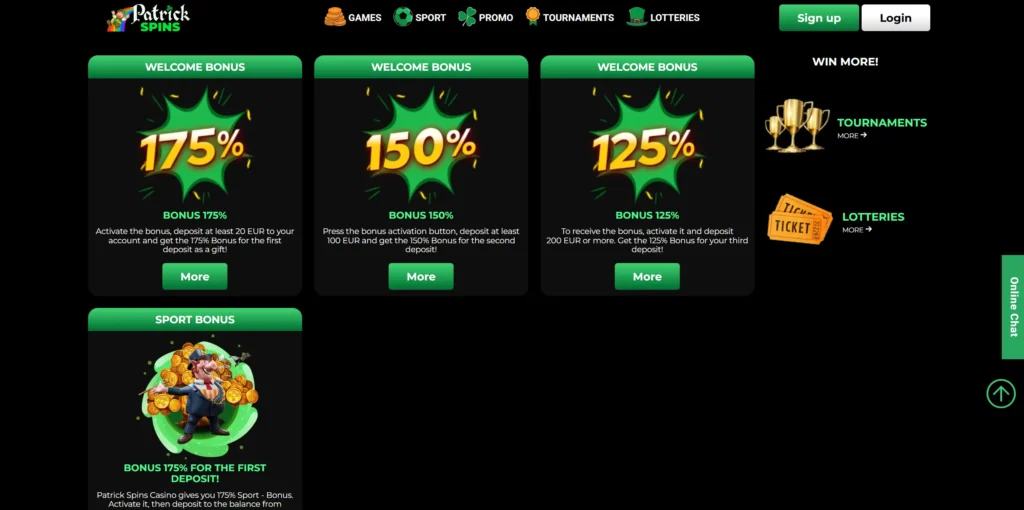 Patrick Spins promotions.